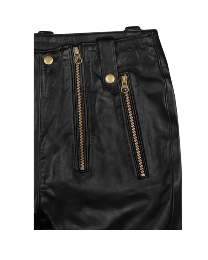 Women's Slim Fit Anchor Genuine Leather Pants - Image 3