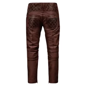 Alternative view of Mens Maroon Leather Pants