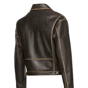 Alternative view of Brown Distressed Leather Jacket