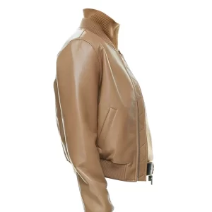 Alternative view of Women’s Camel Faux Leather Bomber Jacket