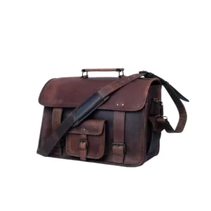 Roosevelt Brown Buffalo Leather Briefcase Bag