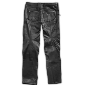 Alternative view of Mens Black Leather Biker Pants