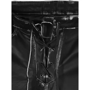 Alternative view of Womens Rubbed Black Leather Pants