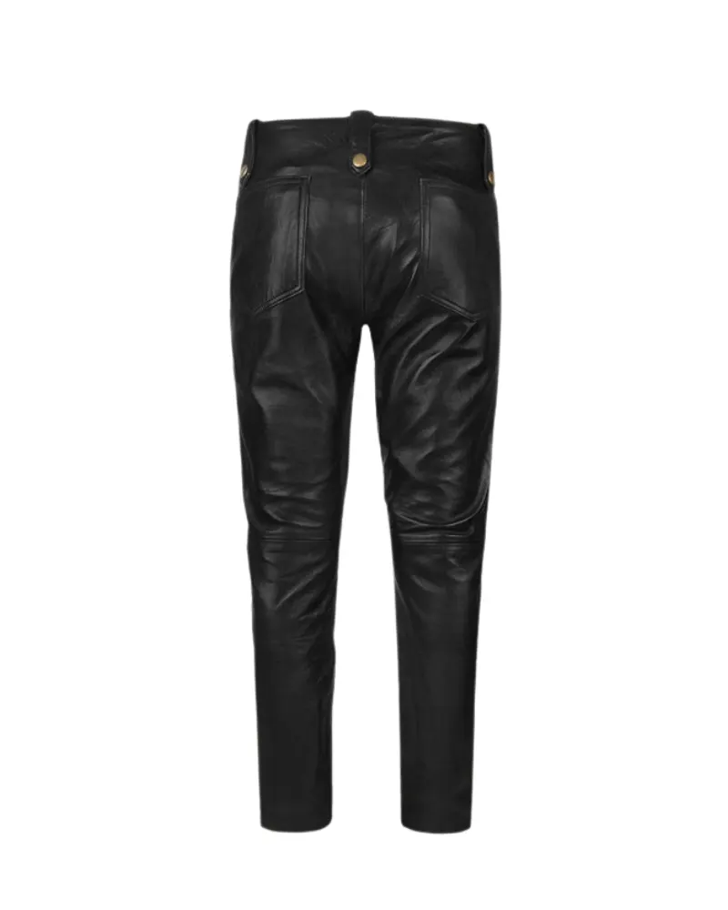 Women's Slim Fit Anchor Genuine Leather Pants - Image 4