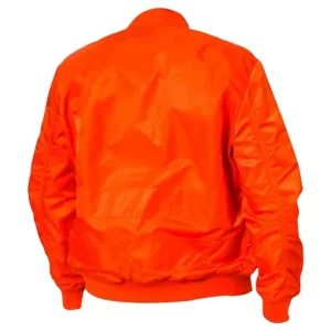 Alternative view of Men’s Panelled Orange Satin Bomber Jacket