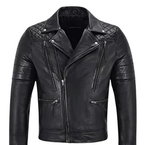 Mens Biker Lambskin Leather Jacket