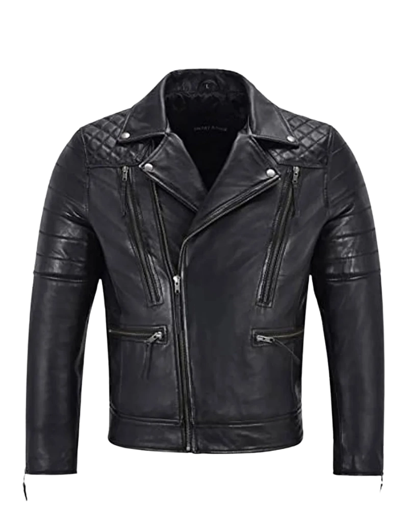 Mens Biker Lambskin Leather Jacket