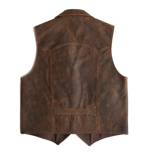 Alternative view of Mens Brown Sheepskin Leather Cowboy Vest