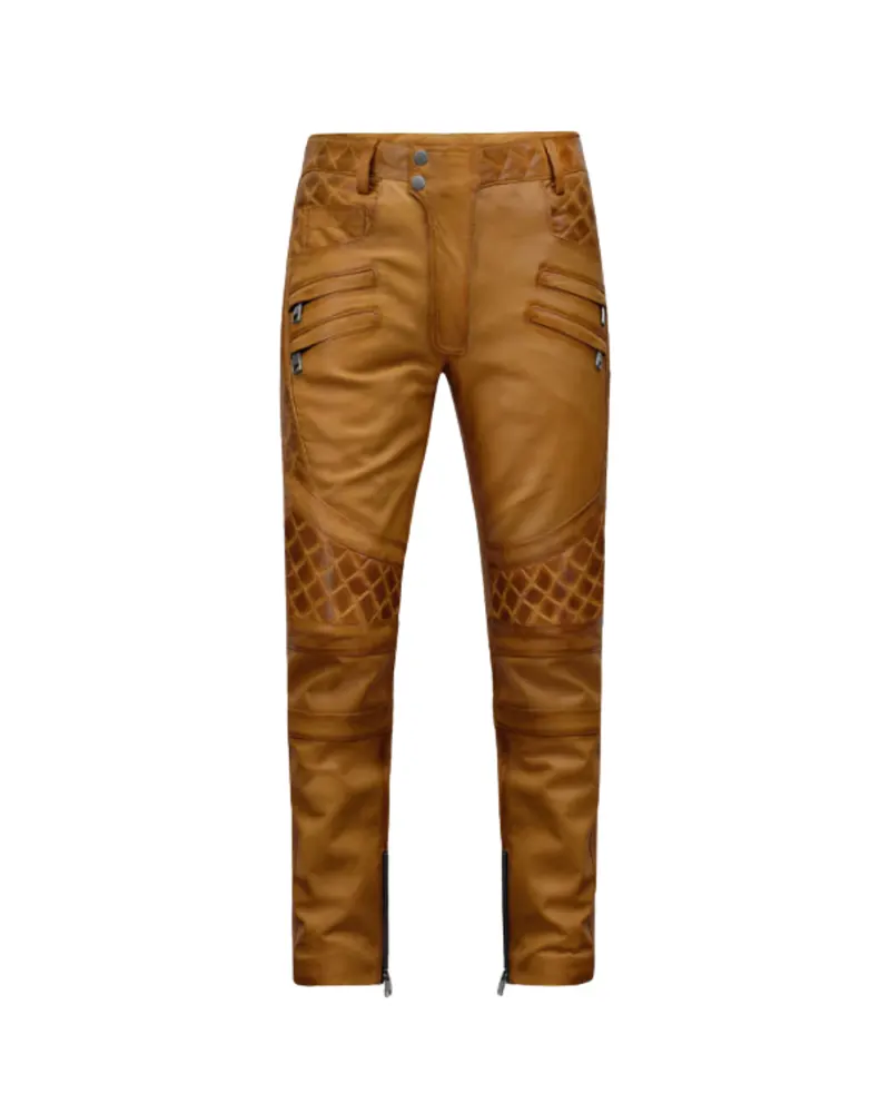 Men's Outlaw Burnt Mustard Leather Pants