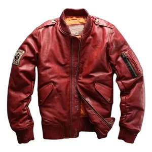 Casual Bomber Spades Patch with Leather Jacket