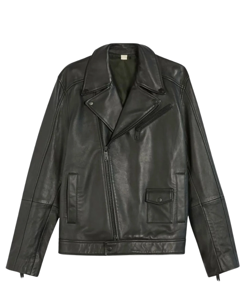 Men’s Biker Classic Carve Black Leather Jacket