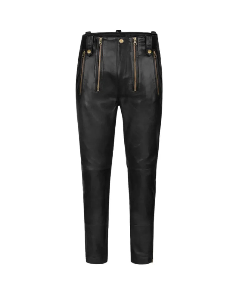 Women's Slim Fit Anchor Genuine Leather Pants