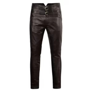 Men Dark Brown Leather Pants