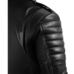 Alternative view of Men's Vintage Black Biker Leather Jacket