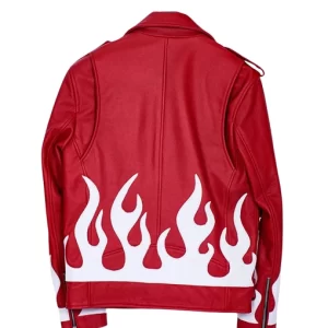 Alternative view of Meteor Flames Biker Leather Jacket