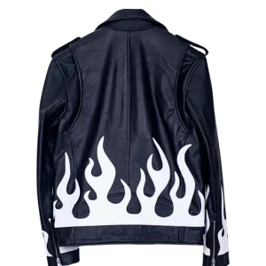 Alternative view of Meteor Flames Leather Biker Jacket