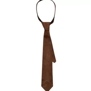 Soft Tan Brown Suede Leather Tie