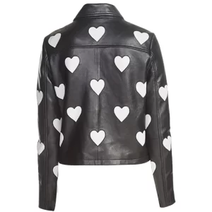 Alternative view of Women’s Heart Logo Black Leather Jacket