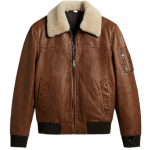 Ace Brown Bomber Leather Jacket