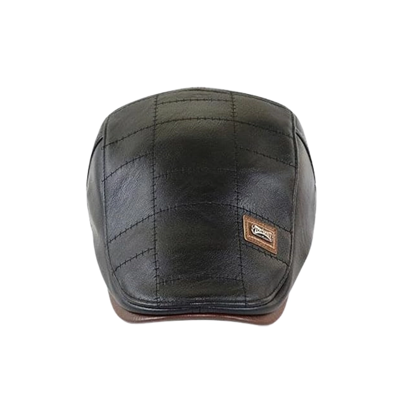Trendy Adjustable Stylish Leather Beret - Image 2