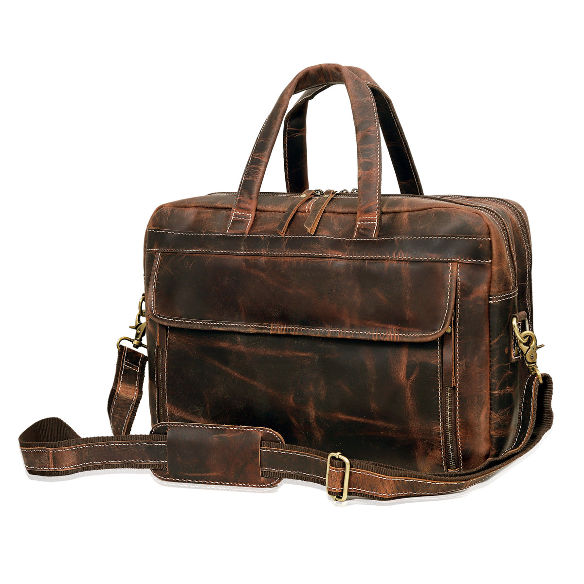 American Brown Leather Briefcase Bag - Image 6