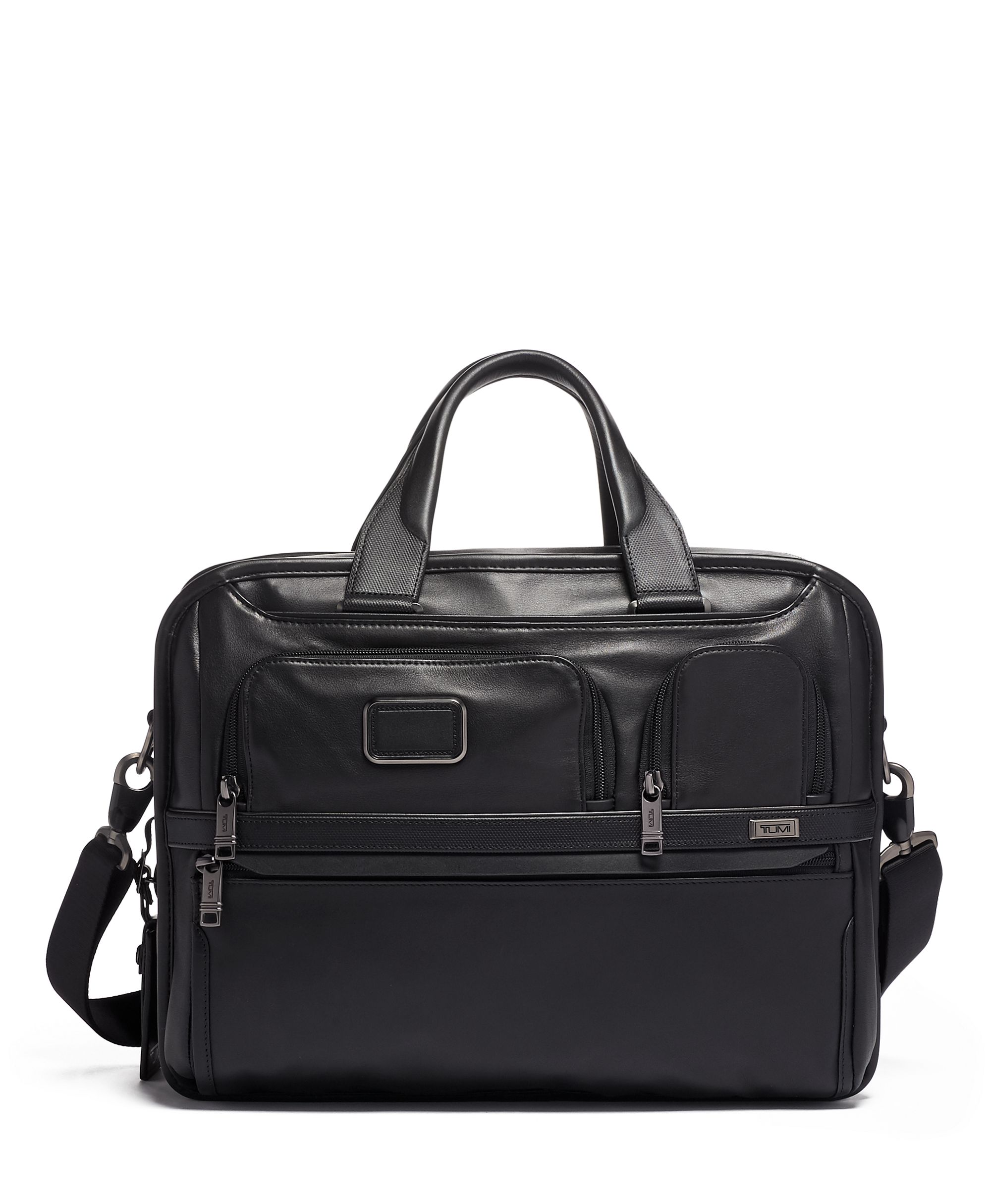 American Expandable Organizer Leather Laptop Bag