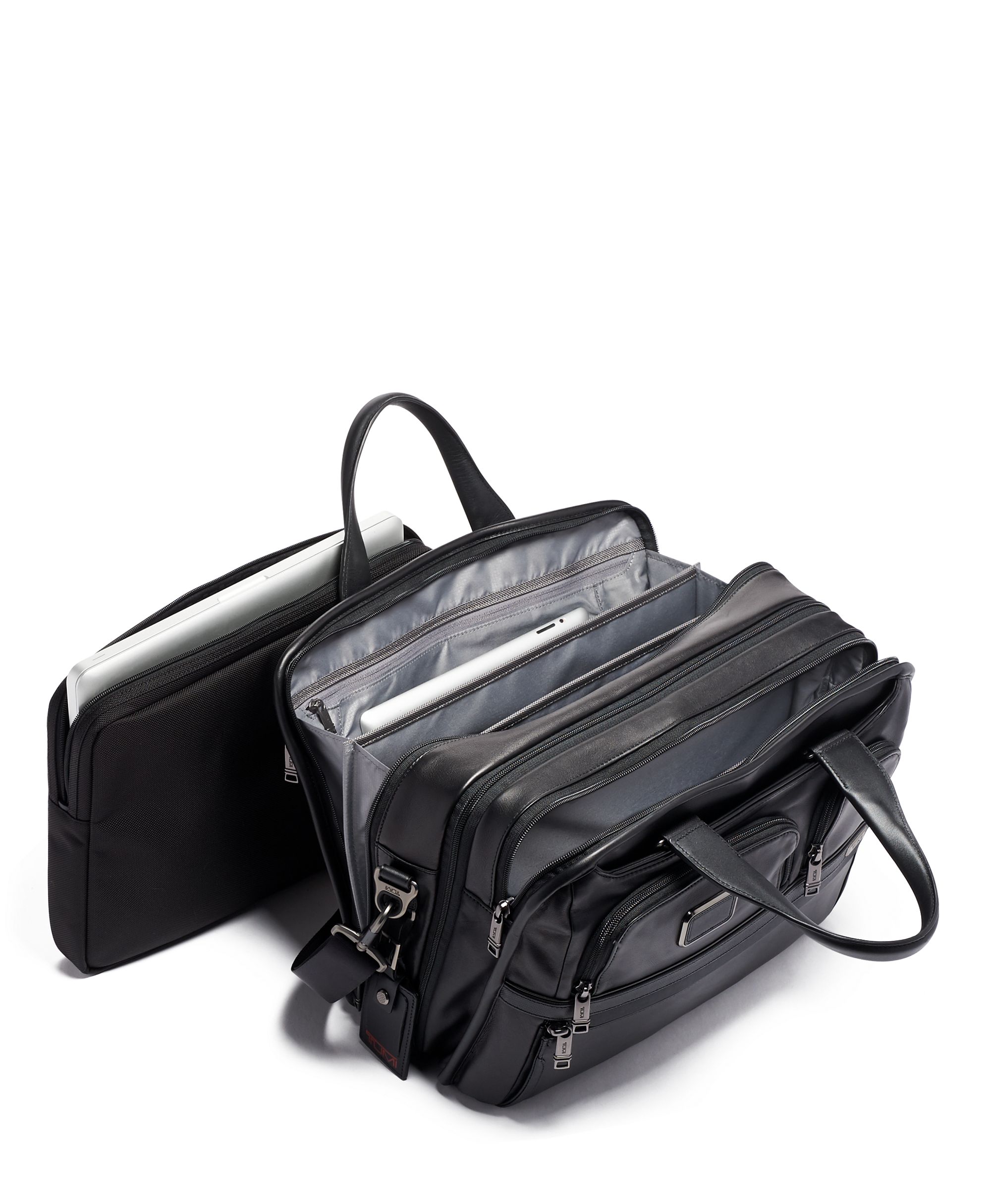 American Expandable Organizer Leather Laptop Bag - Image 3