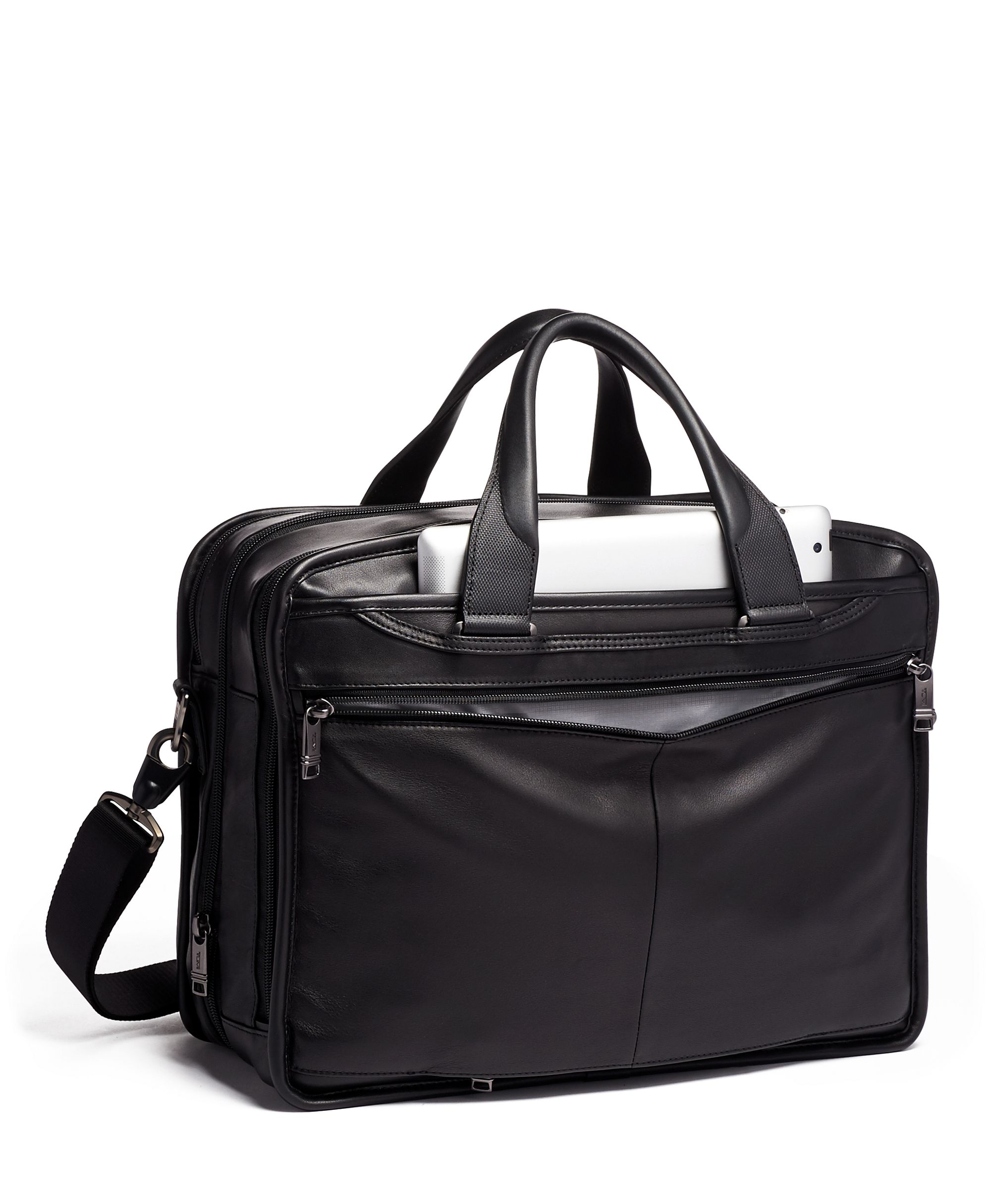 American Expandable Organizer Leather Laptop Bag - Image 2