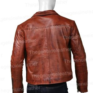 Alternative view of Distressed Brown Leather Jacket
