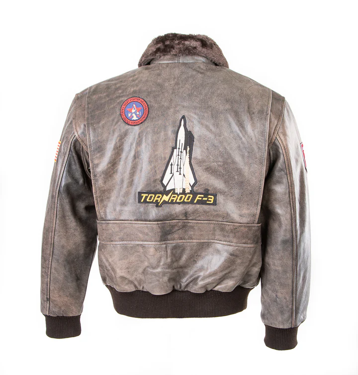 B-2 Mens Top Gun Pilot Bomber Leather Jacket - Image 2