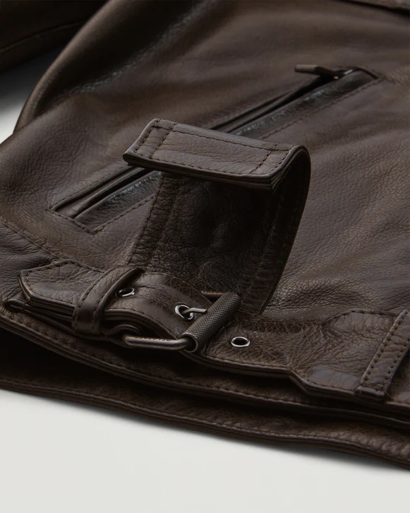 Dark Brown Brooklands Motorcycle Jacket - Image 3