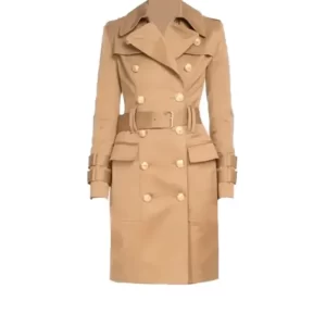 Beige Tan Camel Belted Trench Coat