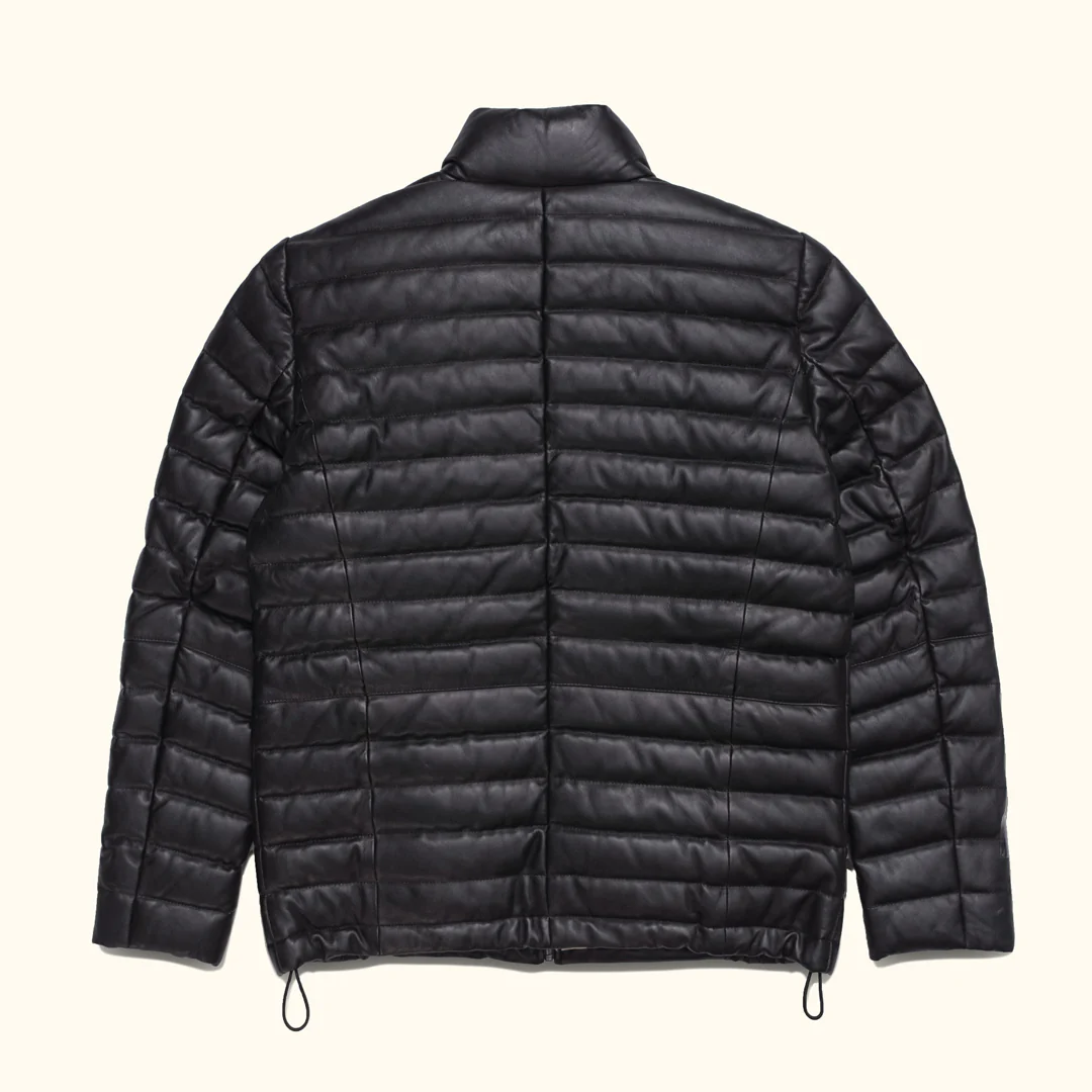 Black Bridger Leather Down Jacket