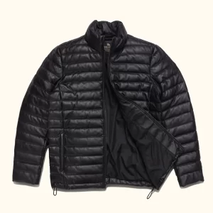 Black Bridger Leather Down Jacket