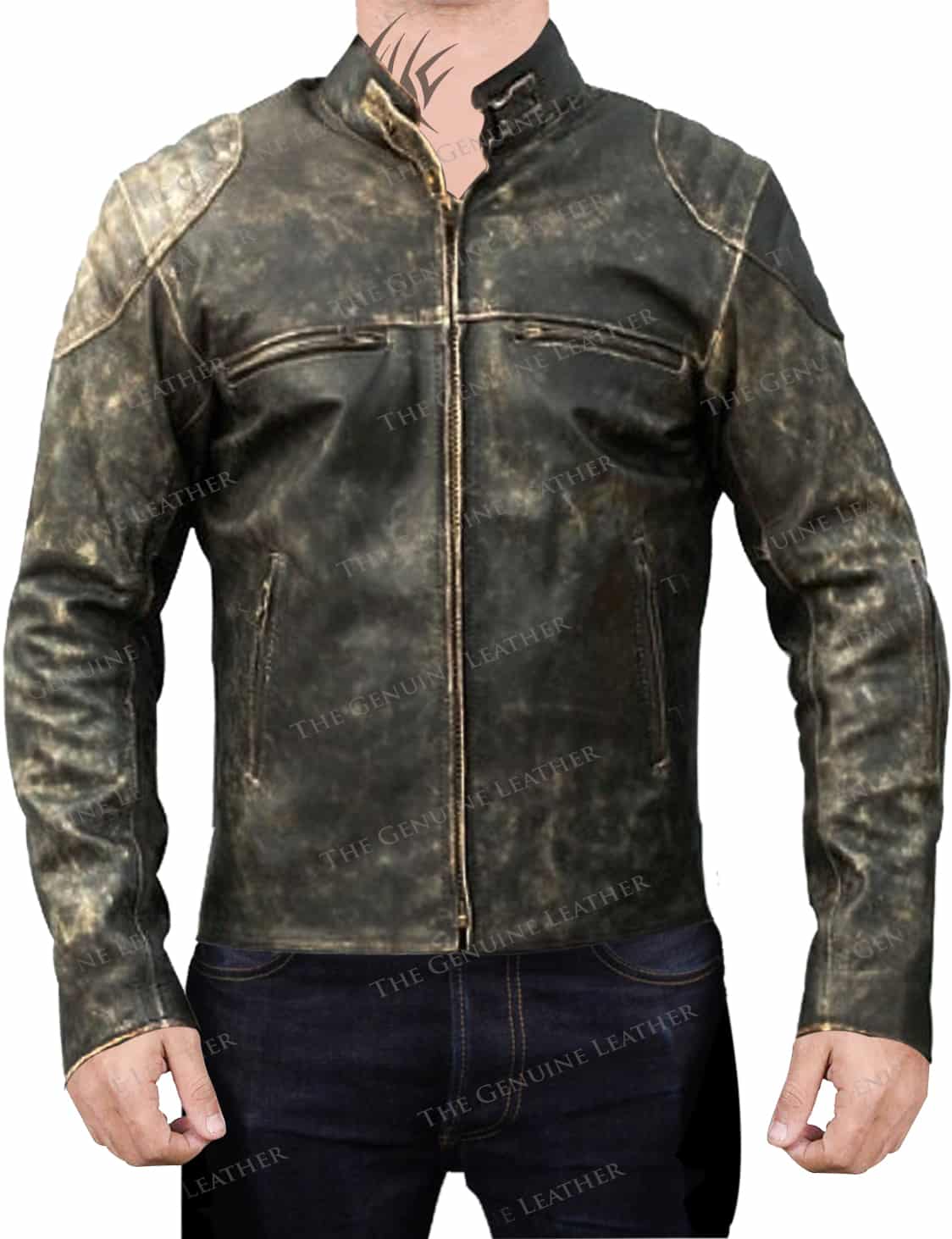 Cafe Racer Antique Distressed Leather Jacket - Image 2