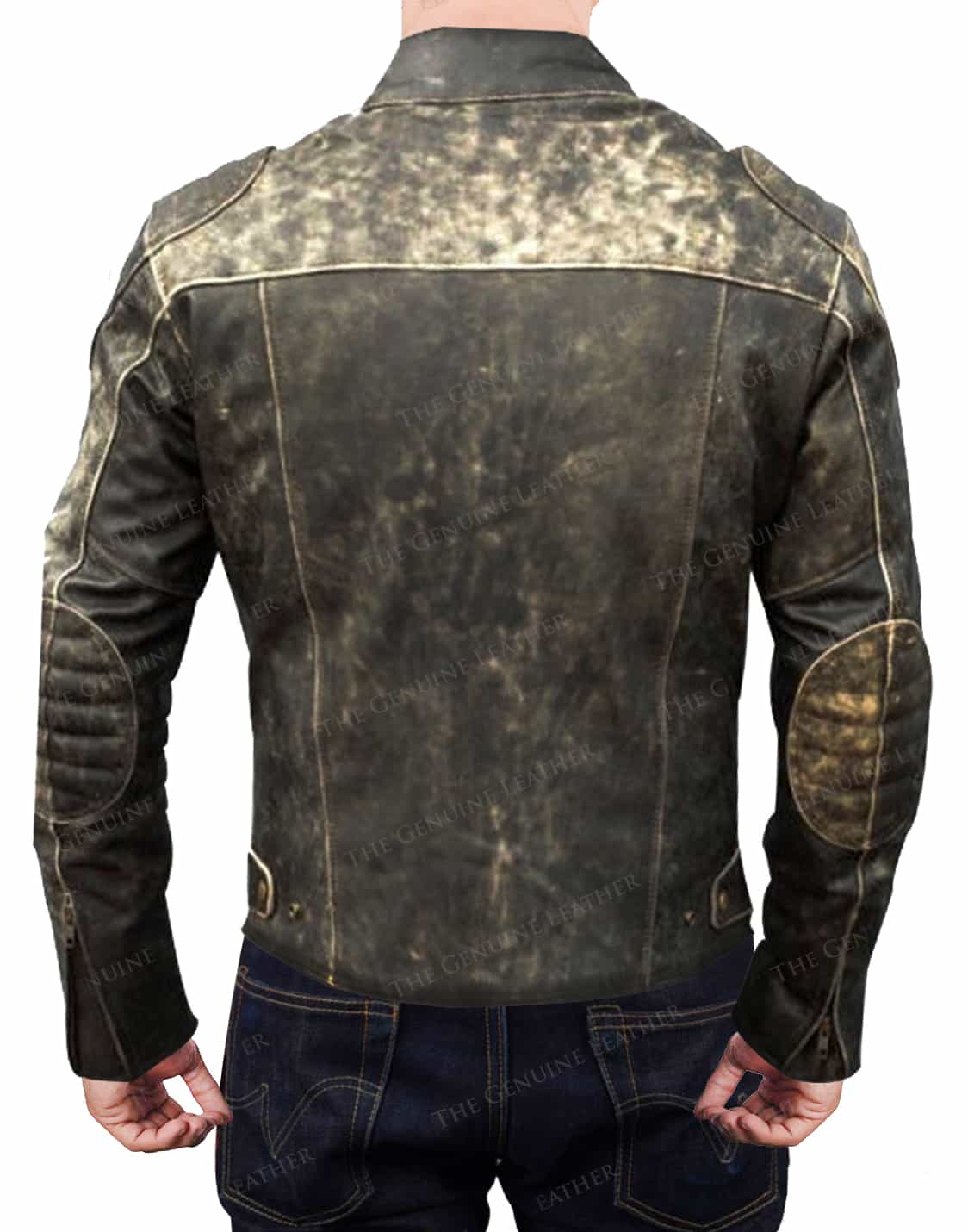 Cafe Racer Antique Distressed Leather Jacket - Image 3