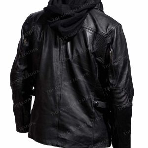 Alternative view of Mens Hood Removable Leather Jacket