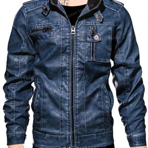 Alternative view of Mens Leather Denim Jacket