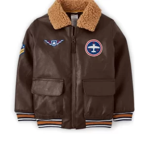 Boys' Embroidered Shearling Jacket