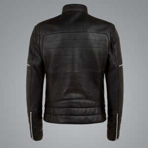Alternative view of Brando Black Biker Leather Jacket