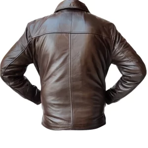 Alternative view of Men Brown Bomber Leather Jacket
