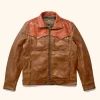 Brown Western Elkhorn Leather Jacket