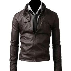 Button Pocket Slim Dark Brown Jacket