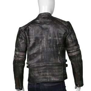 Alternative view of Cafe Racer Distressed Vintage Biker Jacket