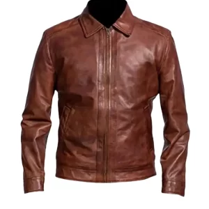 Cafe Racer Retro Brown Leather Jacket