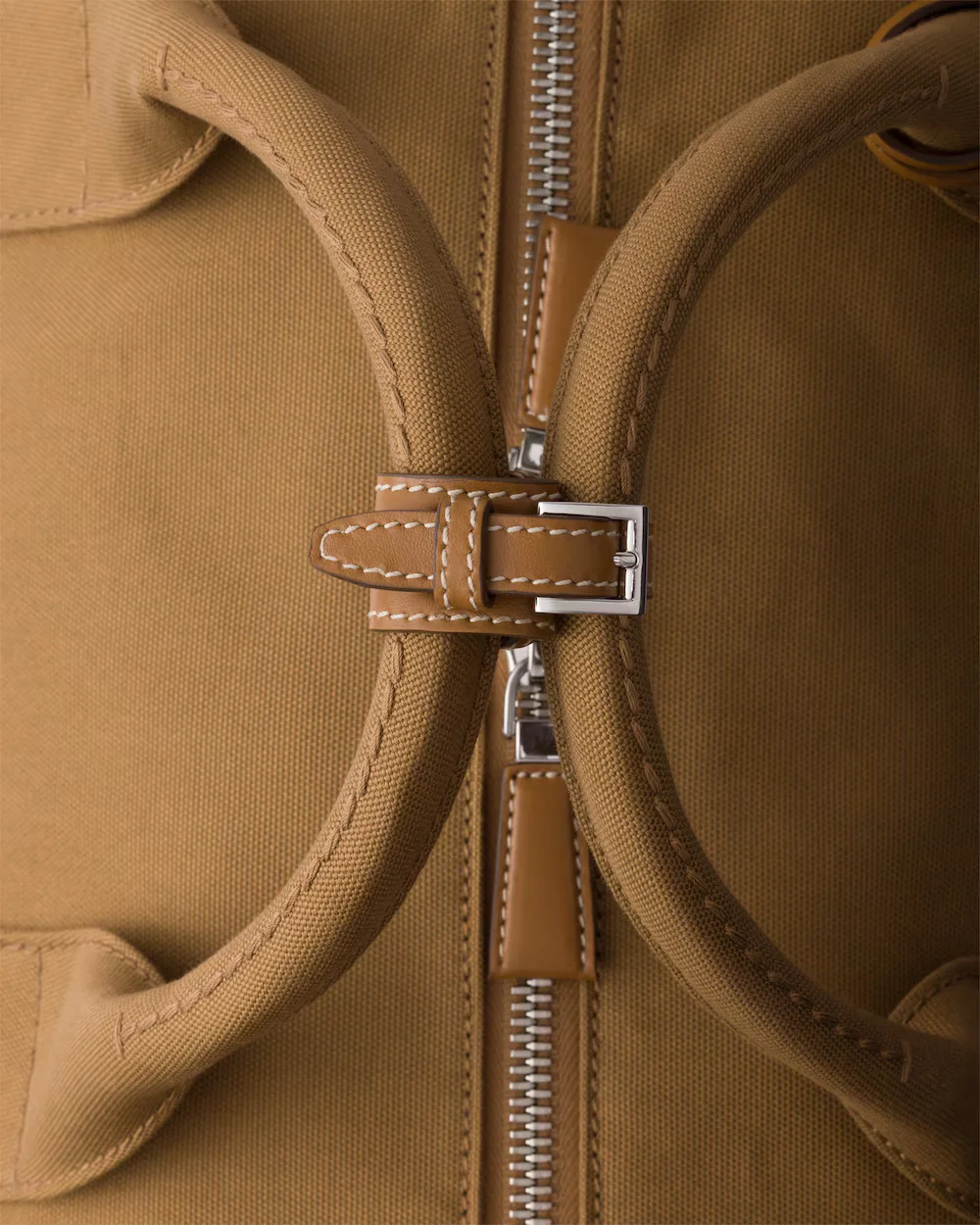 Canvas Camel Brown Leather duffle Bag - Image 4