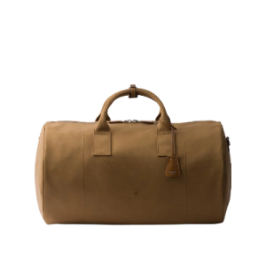 Canvas Camel Brown Leather duffle Bag