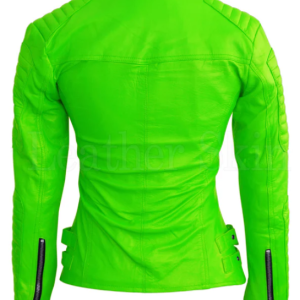 Alternative view of Women’s Green Brando Leather Jacket