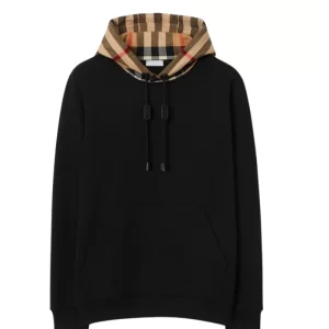 Check Hood Cotton Hoodie