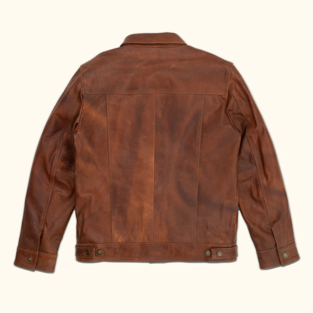 Cognac Brown Driggs Leather Jacket